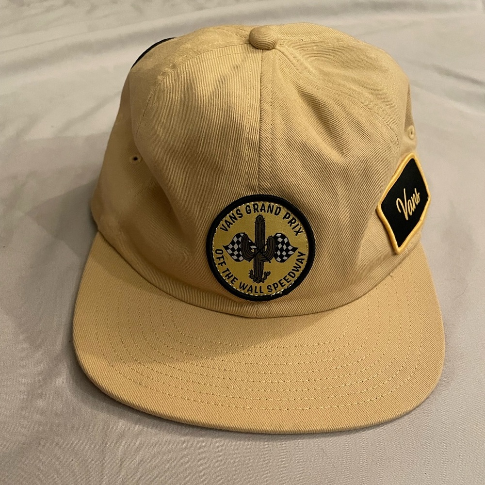 Vans Grand Prix Off The Wall Speedway Strapback Hat Tan